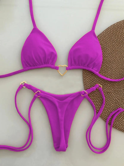 Women’s Solid Halter Swimwear Bikini