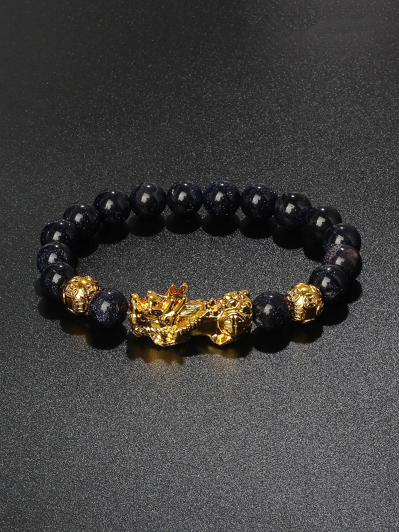 Men’s Black Obsidian Bead Bracelet – Spiritual Protection & Wealth Energy Healing Jewelry