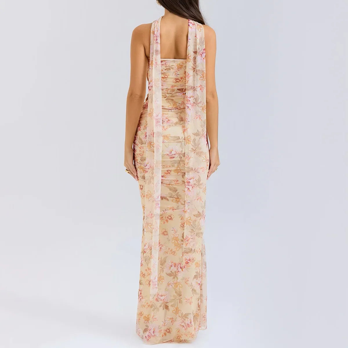 Women’s Elegant Maxi Dress with Scarf