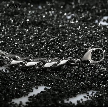 Men’s Stainless Steel Cuban Link Bracelet Jewelry – Unisex Curb Chain 3–11mm