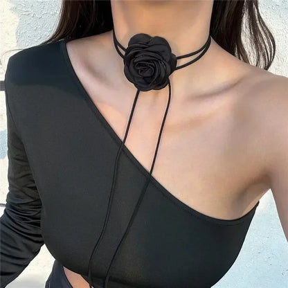 Women’s Jewelry Black Flower Choker Necklace | Elegant | Party | Wedding