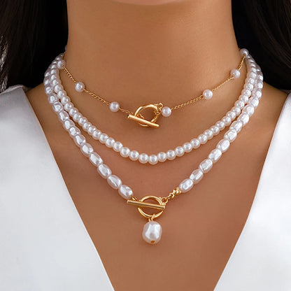 Women’s Jewelry Pearl Heart OT Buckle Necklace | Bridal | Vintage | Wedding