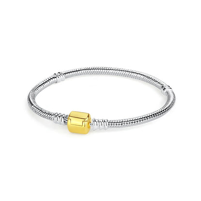 Women’s 925 Sterling Silver Bracelet – Rose Gold Snake Chain with Heart Charm Beads Jewelry