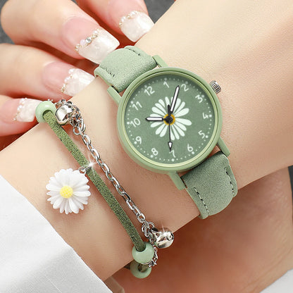 Women’s Watch Jewelry Set | Arabic Dial | Leather Strap | Quartz