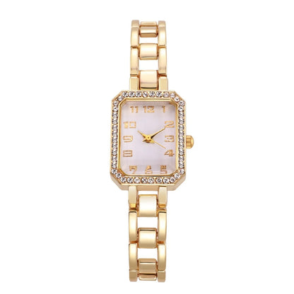 Women’s Square Digital Quartz Watch | Diamond Look | Gold Tone