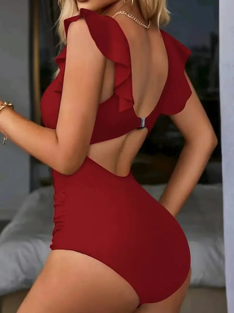 Women’s Contrast Mesh Swimwear One Piece Bikini