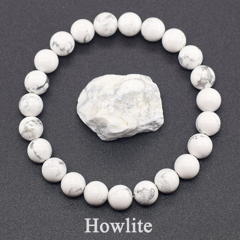 Women’s Natural Moss Agate Bead Bracelet – Healing Energy Stone Jewelry