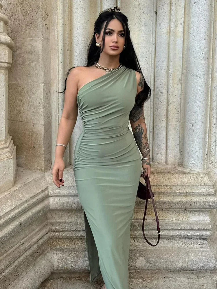 Women’s Black Backless Maxi Dress – Sexy Sleeveless Split Elegant Party Dress