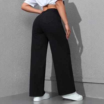 Women’s High-Waist Denim Pants – Vintage Wide-Leg Streetwear Jeans Bottom