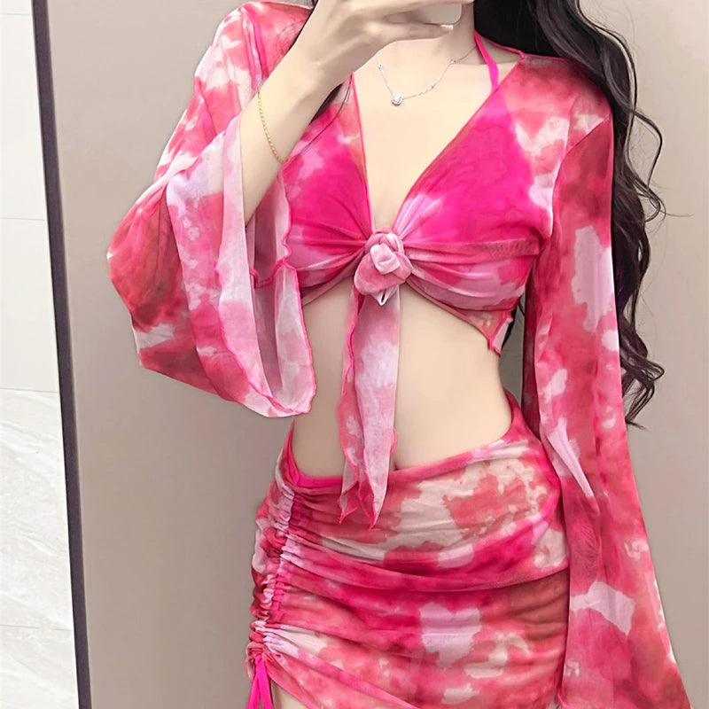 Women’s Tie Dye Swimwear 4 Piece Set