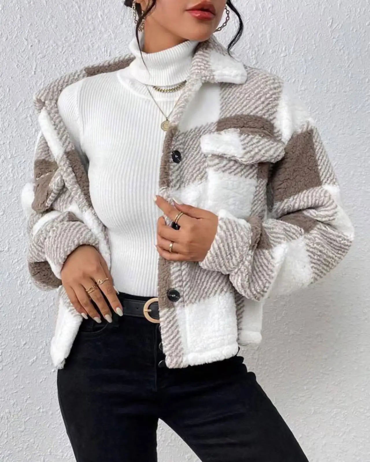 Women’s Plaid Outerwear | Casual Jacket | Warm