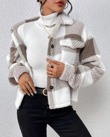 Women’s Plaid Outerwear | Casual Jacket | Warm