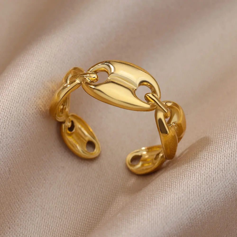Women’s Jewelry Wide Open Ring | Statement | Gold Tone | Unisex