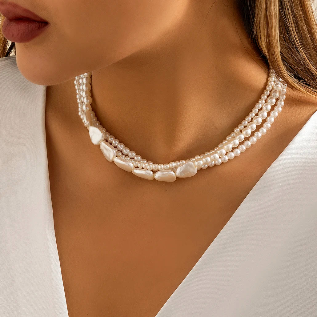 Women’s Jewelry Pearl Heart OT Buckle Necklace | Bridal | Vintage | Wedding