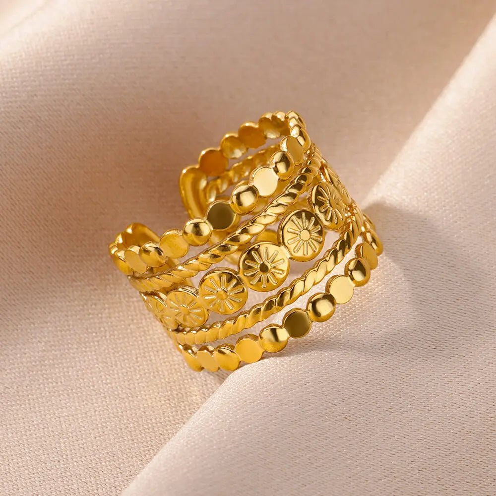 Women’s Jewelry 316L Stainless Steel Ring | Luxury | Gold Tone | Unisex