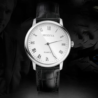 Men’s Luxury Leather Strap Watch – Business Analog Wristwatch, Casual Simple Style