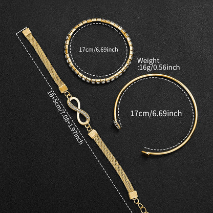 Women’s Watch Jewelry Set | Arabic Dial | Rhinestone | Quartz