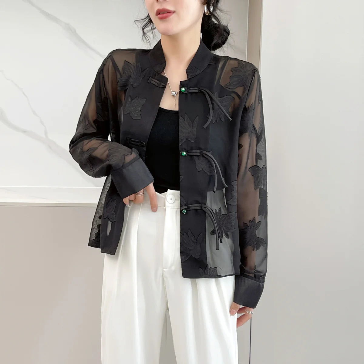 Women’s Sheer Jacket Style Outerwear