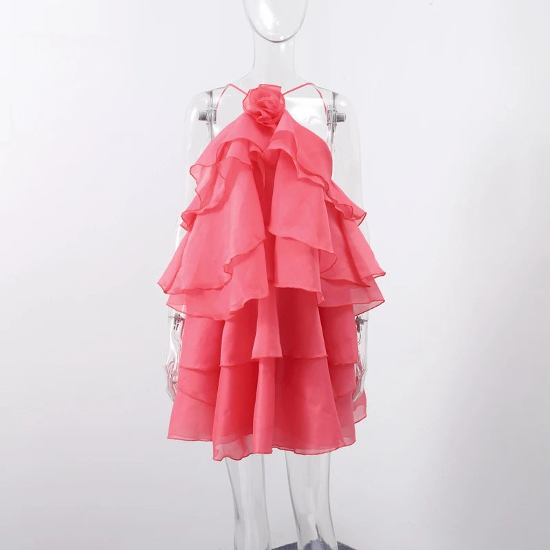 Women’s Ruffled Maxi Dress – Backless Sleeveless Slim Fit Summer Beach & Party Dress