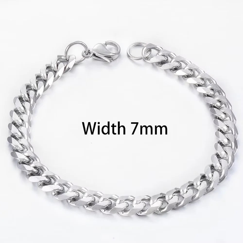 Men’s Stainless Steel Cuban Bracelet – Gold Color Hip Hop Punk Jewelry