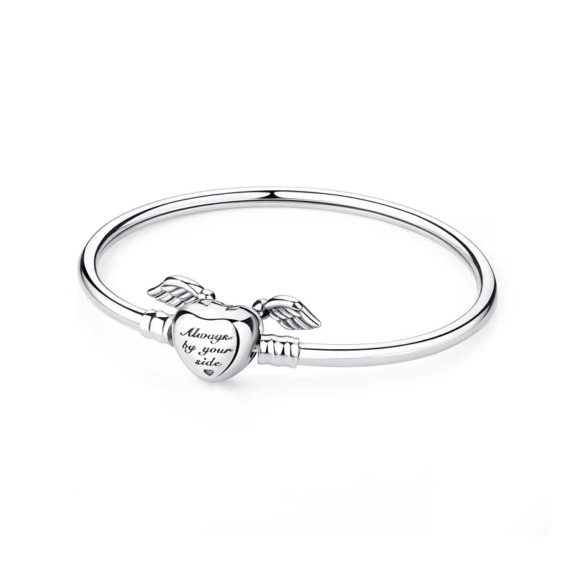 Women’s 925 Sterling Silver Bracelet – Rose Gold Snake Chain with Heart Charm Beads Jewelry