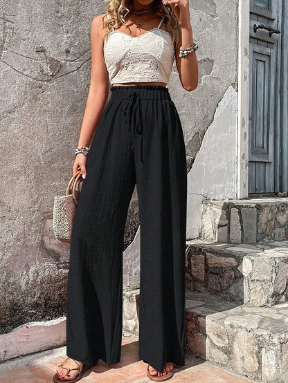 Women’s Bubble Style Wide Leg Pants Bottom – Spring Summer Fashion