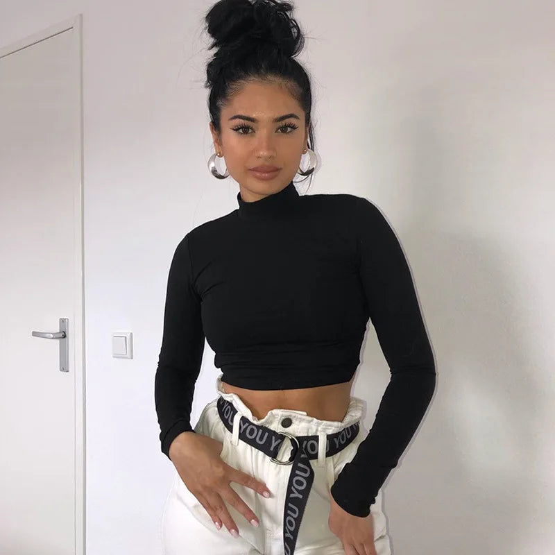 Women’s Knitted Hollow Out Sexy Top | Bandage Backless Long Sleeve Streetwear Tee