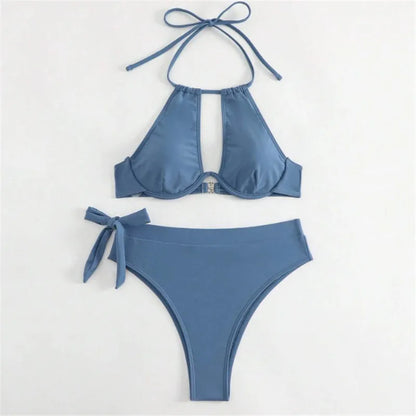 Women’s Brown High Waist Swimwear Bikini