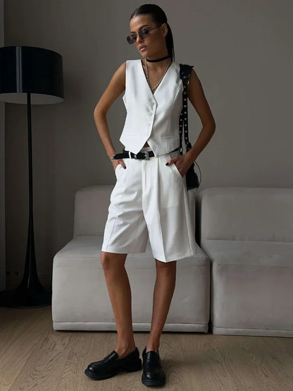 Women’s Chic Elegant Two-Piece Set Summer Office Lady Outfit