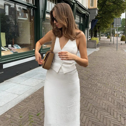 Women’s Solid Elegant Set | Y2K Streetwear Summer 2-Piece Outfit
