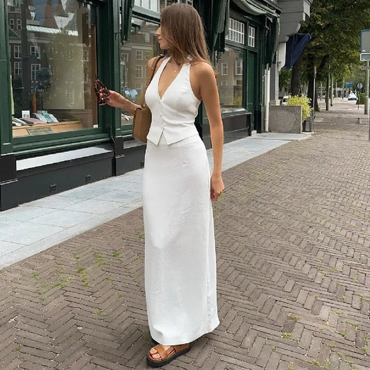 Women’s Solid Elegant Set | Y2K Streetwear Summer 2-Piece Outfit