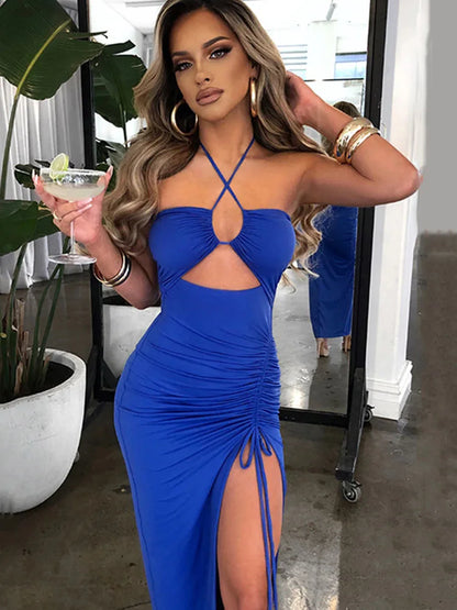 Women’s Sleeveless Backless Maxi Dress – Slim Fit Party Club Dress