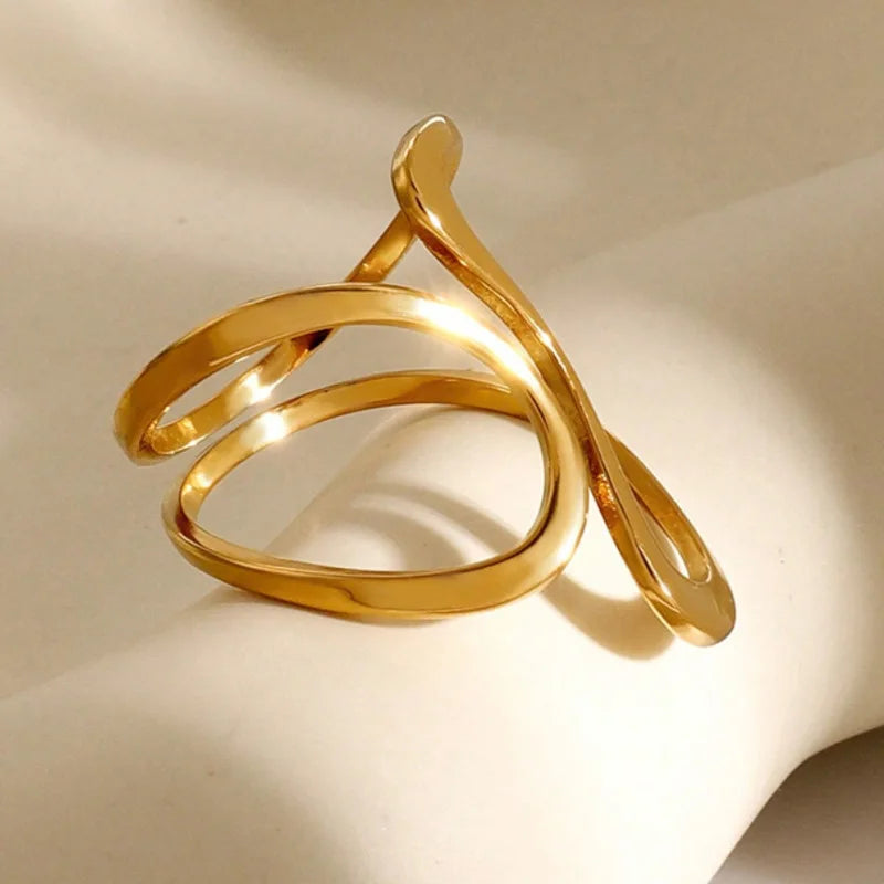 Women’s Jewelry Stainless Steel Open Ring | Punk | Geometric | Silver Tone