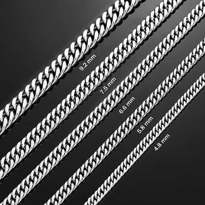 Men’s Cuban Link Chain Necklace – Stainless Steel Chunky Curb Jewelry