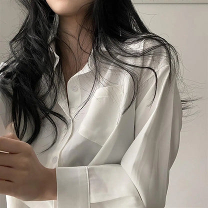 Women’s Long Sleeve Shirt & Blouse – Single Breasted OL Casual Solid Short Top | Elegant Fashion