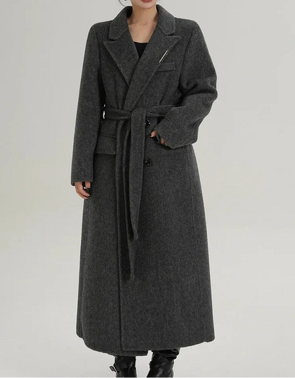 Women’s Wool Coat Outerwear – Long Elegant  Wool Coat