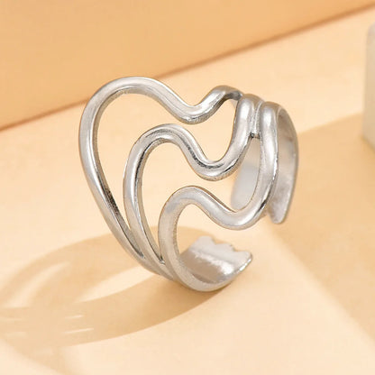Women’s Jewelry Stainless Steel Open Ring | Punk | Geometric | Silver Tone