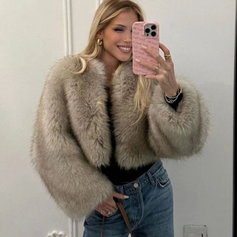 Women’s Cropped Outerwear | Faux Fur | Streetwear | Luxury Puffer Jacket
