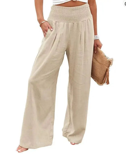 Women’s Casual Drawstring Bottom – Distressed Mid Waist Pants, Relaxed Everyday Street Style