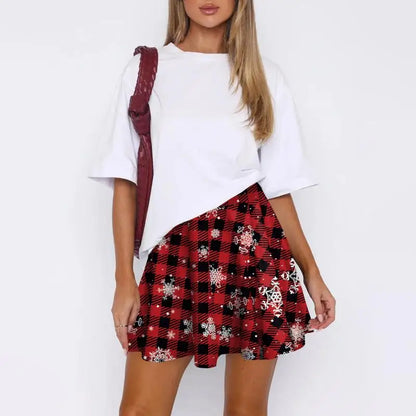 Women’s Retro Plaid Pleated Skirt Bottom – Y2K Vintage A-Line Mini School Uniform Style