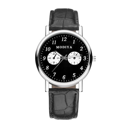 Men’s Luxury Leather Strap Watch – Business Analog Wristwatch, Casual Simple Style