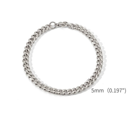 Men’s Gold Stainless Steel Cuban Chain Bracelet – Unisex Retro Hip Hop Jewelry