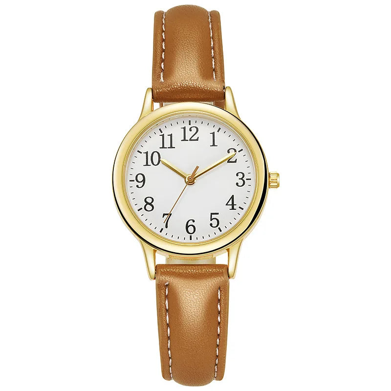 Women’s Retro Small Dial Watch – Thin Leather Strap Classic Wristwatch