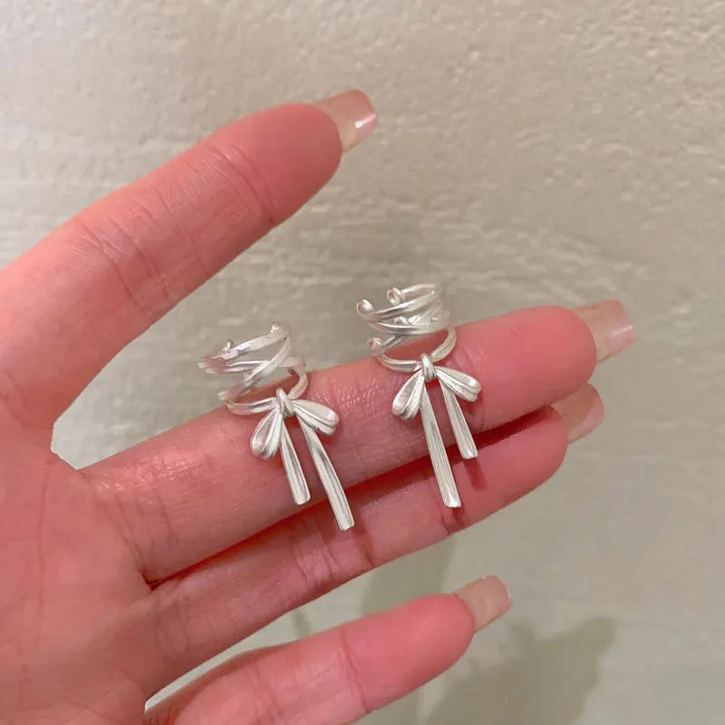 Women’s Jewelry Bow Knot Earrings Clip | Sweet | Ballet Style | Ribbon