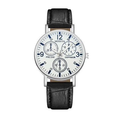 Men’s Luxury Leather Strap Watch – Business Analog Wristwatch, Casual Simple Style