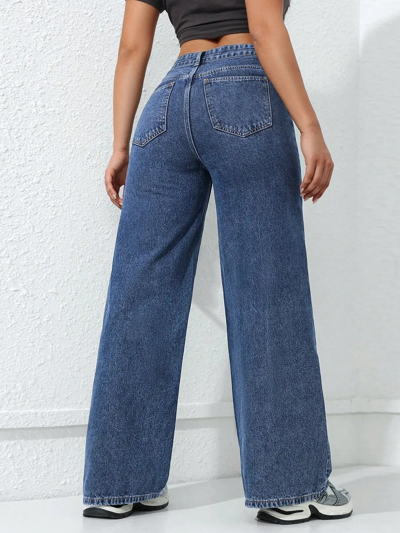 Women’s High-Waist Denim Pants – Vintage Wide-Leg Streetwear Jeans Bottom
