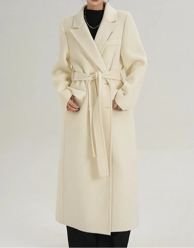 Women’s Wool Coat Outerwear – Long Elegant  Wool Coat