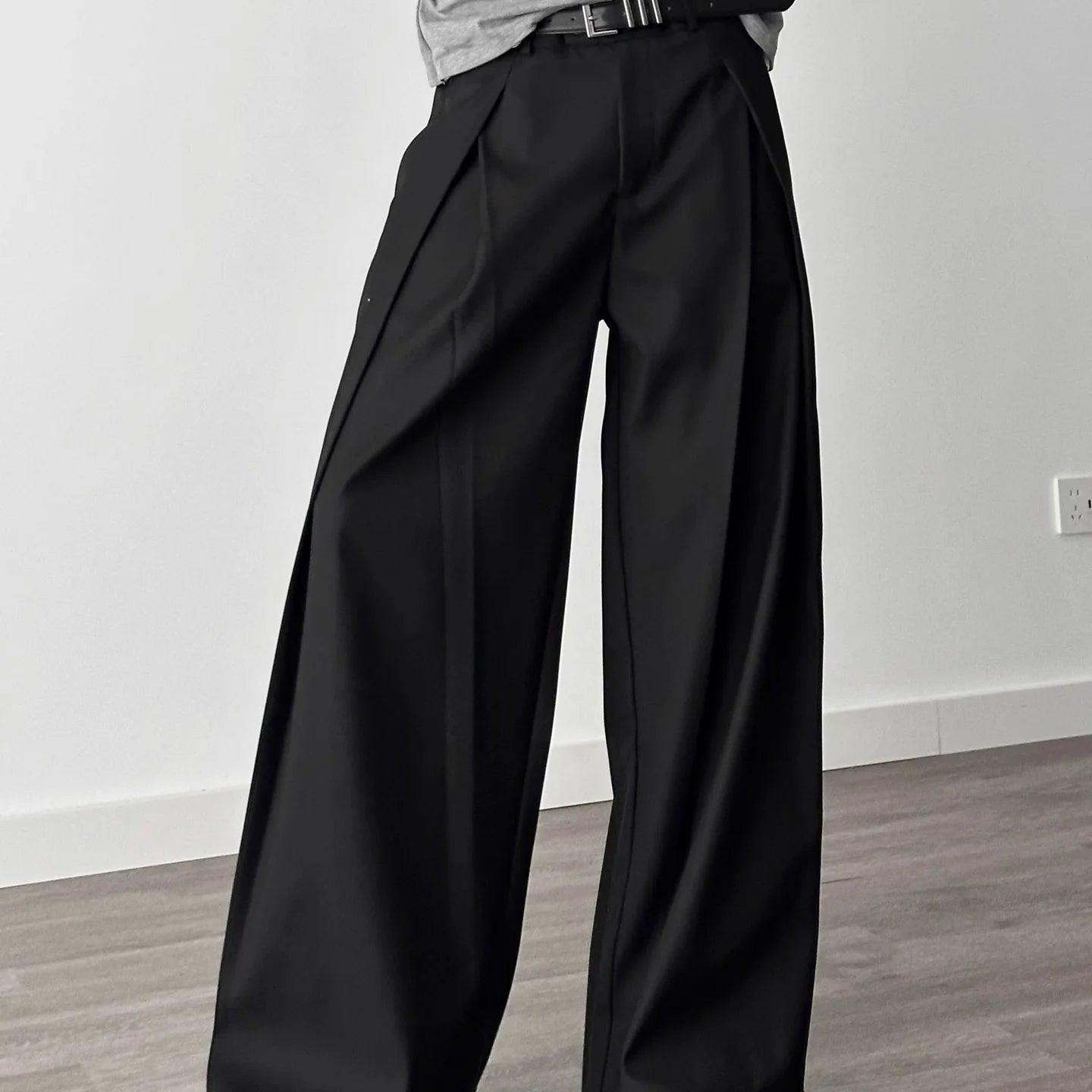 Men’s Wide Leg Pants Bottoms | Black | Oversized | Fashion