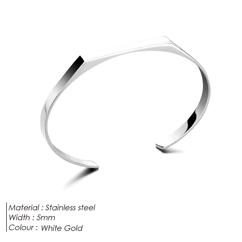 Men’s Minimalist Heptagon Bracelet – Gold Plated Stainless Steel Jewelry