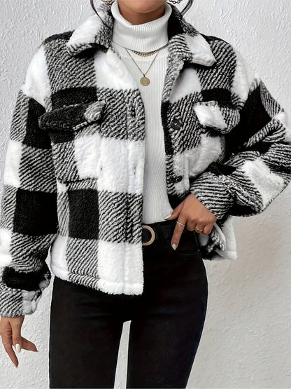 Women’s Plaid Outerwear | Casual Jacket | Warm